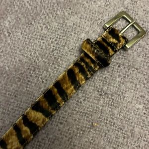 Banana republic calf hair leather belt with animal print